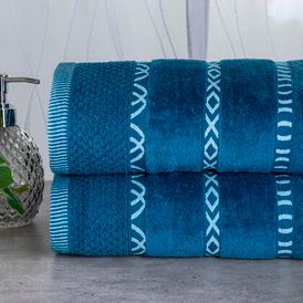 Komplet 2 ręczników frotte GINO morski błękit 50 x 90 cm 1
