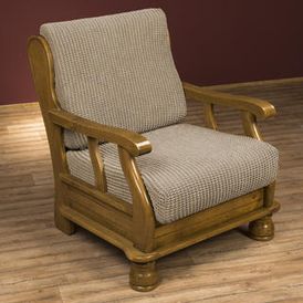Super streczowe pokrowce GLAMOUR orzeszkowe, fotel z drewnianymi bokami (sz. 60 - 80 cm) 1
