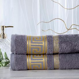 Zestaw 2 ręczników bambusowych ROMA ciemnoszary 50 x 100 cm 1