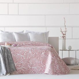 Narzuta na łóżko OPERA różowa, łóżko podwójne 1