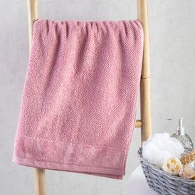 Ręcznik kąpielowy frotte VITO różowy 70 x 140 cm 1