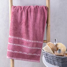 Ręcznik kąpielowy frotte GINO różowy 70 x 140 cm 1
