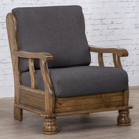 Super streczowe pokrowce NIAGARA antracyt, fotel z drewnianymi bokami (sz. 50 - 80 cm) 1