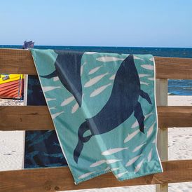 Ręcznik plażowy bawełniany DELFINY 90 x 180 cm 1