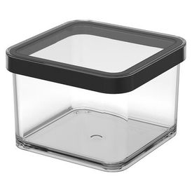 Kwadratowy plastikowy pojemnik na żywność LOFT czarny, 0,5 l 1