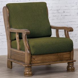 Super streczowe pokrowce NIAGARA zielone, fotel z drewnianymi bokami (sz. 50 - 80 cm) 1