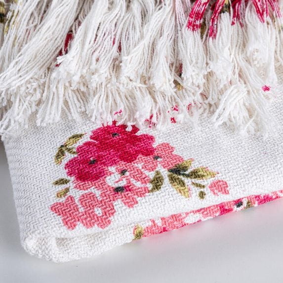 Damski pled z frędzlami RÓŻE 125 x 150 cm 3