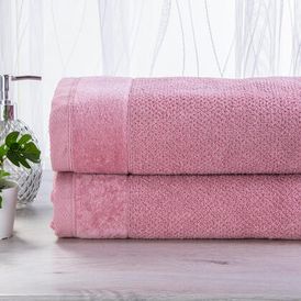 Komplet 2 ręczników frotte VITO różowy 50 x 90 cm 1